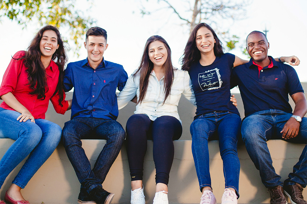 Campus students smiling